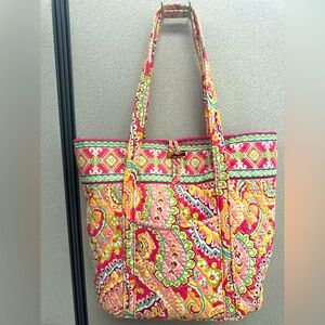 Vera Bradley Large Tote | Color: Pink, Green & Yellow Paisley